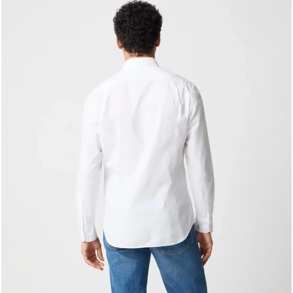 J.Crew Classic Fit Flex Casual Shirt Men M White Button Down Long Sleeve Stretch